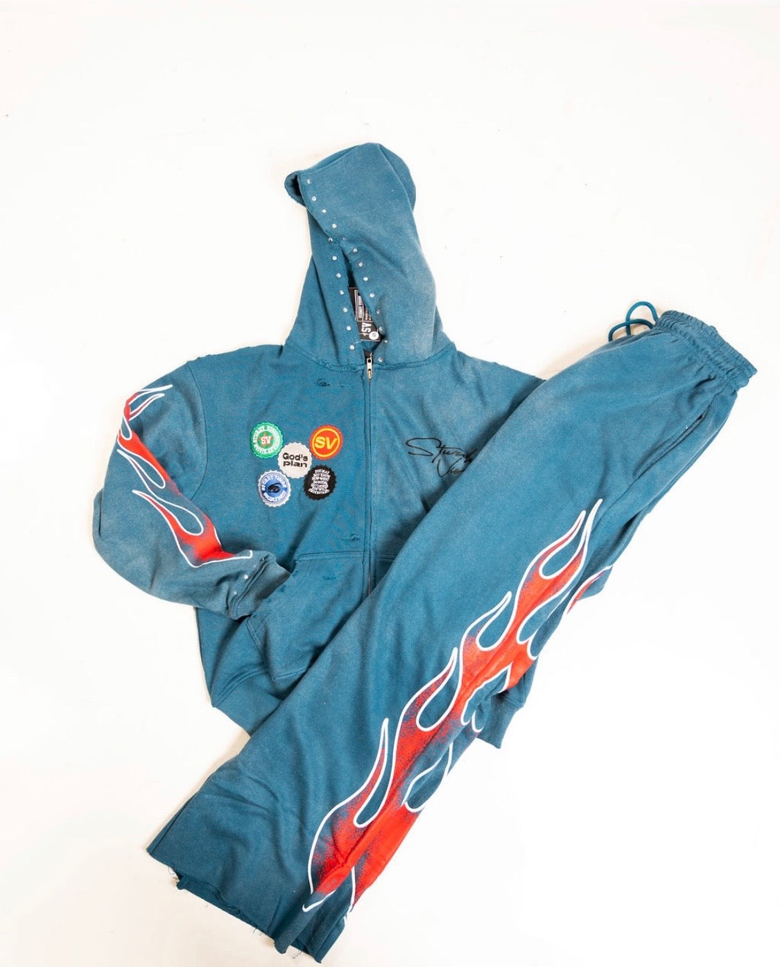 Blue “ God’s Plan” Sweatsuit