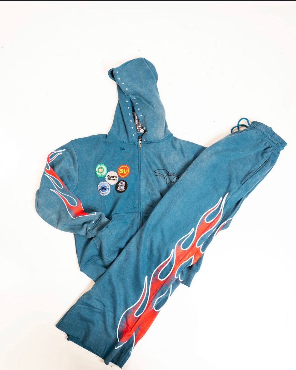 Blue “ God’s Plan” Sweatsuit